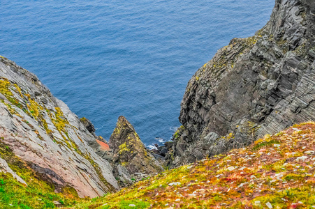 北角 Nordkapp 和巴伦支海在北部的芬马克，挪威的马格尔岛岛