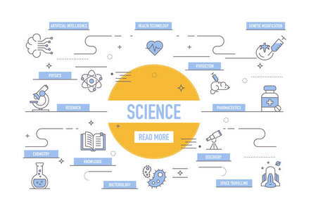 科学图标, 矢量插图