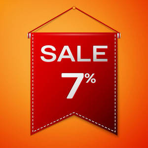 红彭南特与题字出售 7折扣在橙色背景。商店的销售概念存储市场 web 和其他商务。矢量图