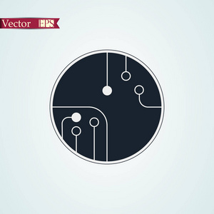 电路板 技术图标 矢量图。平面设计