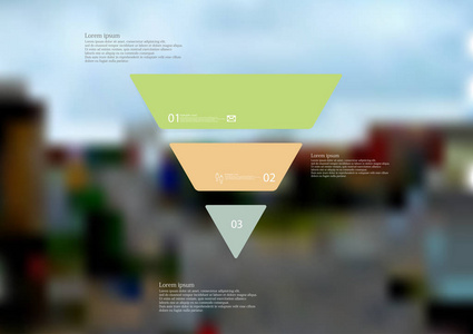 图图表模板与三角形水平分为三个独立颜色部分