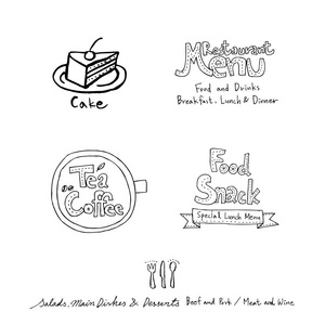 餐厅海报粗略食品菜单插图矢量