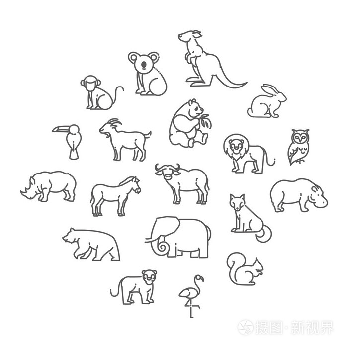 动物园的图标.动物