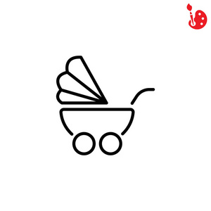婴儿车简单图标