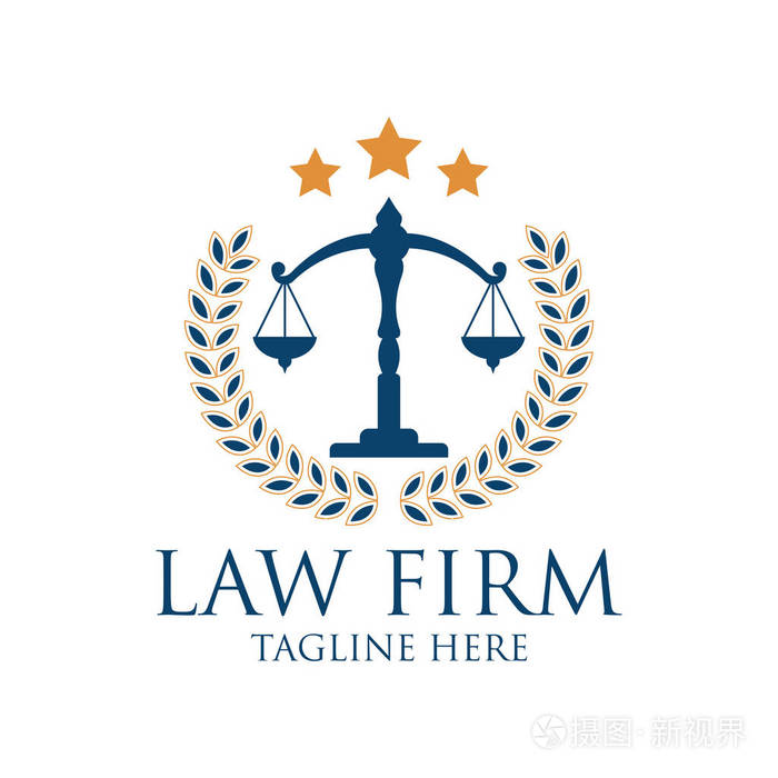 法律公司徽标和文本空间为你的口号 标语 矢量图