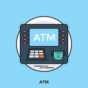 一种用按钮和插卡空间表示银行 Atm 机的电子机器