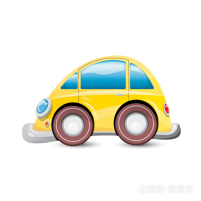 矢量卡通 orangecar 上白色孤立