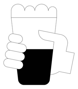 啤酒中的手图标的设计