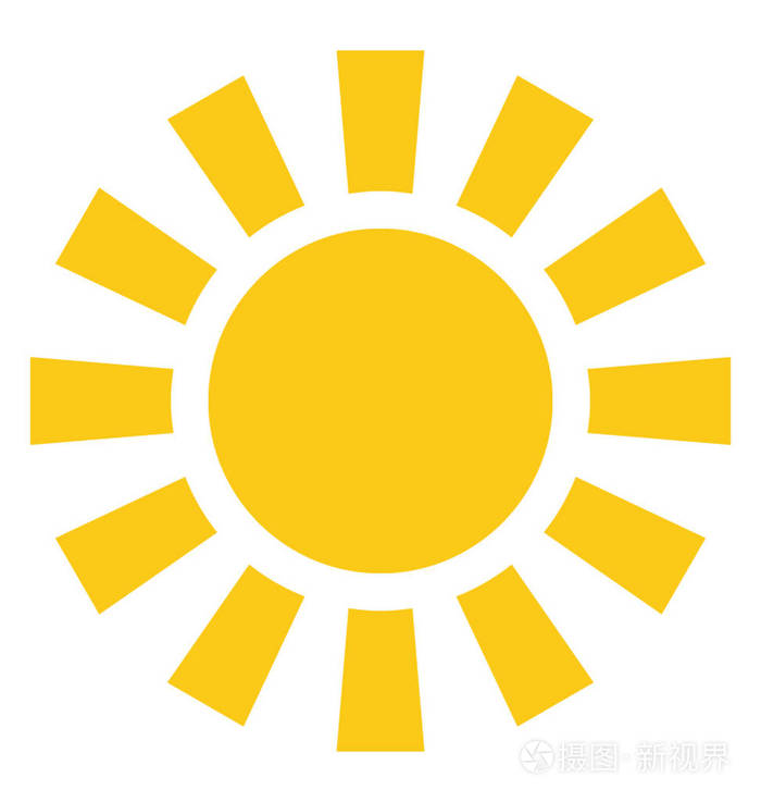花瓣图案中有太阳的圆圈, 圆形的太阳图标