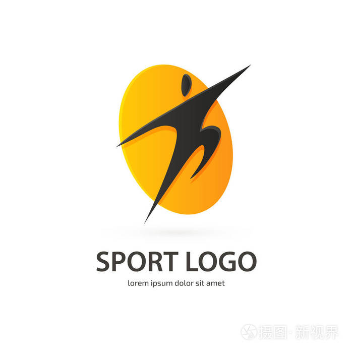 矢量设计标志运动剪影.人象形文字, 活跃生活方式抽象