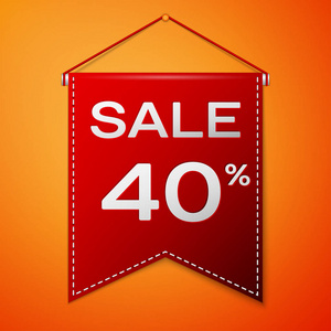 红彭南特与题字出售 40折扣在橙色背景。商店的销售概念存储市场 web 和其他商务。矢量图
