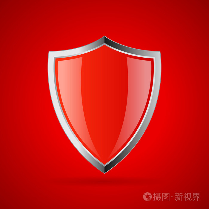 红色的安全盾牌图标