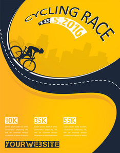矢量自行车竞赛活动海报设计图片