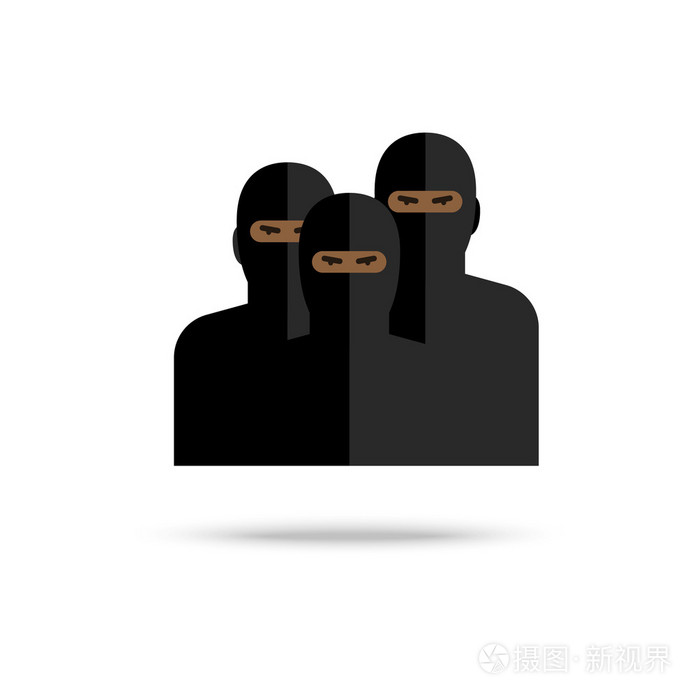 恐怖分子在背景上的图标