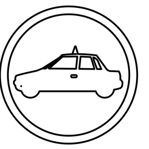 图符号出租车侧车图标