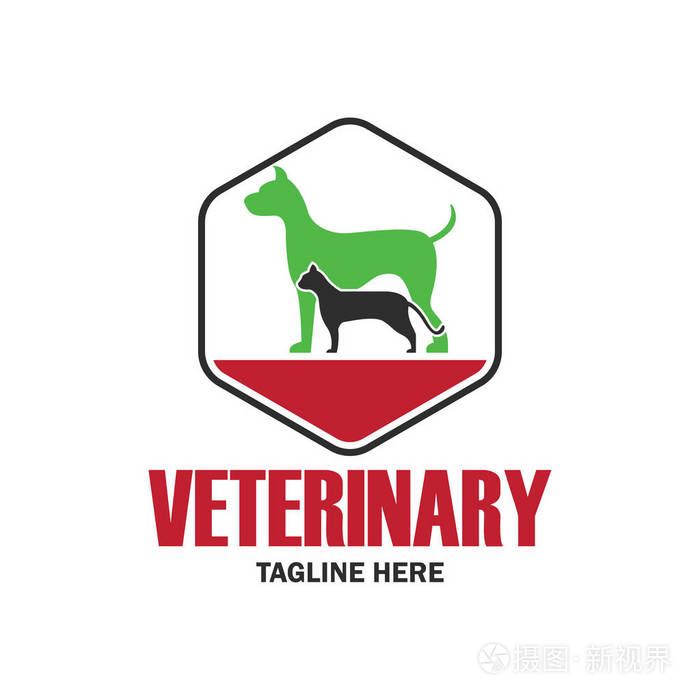 兽医的标识与文本空间为你的口号 / 标语, 矢量图