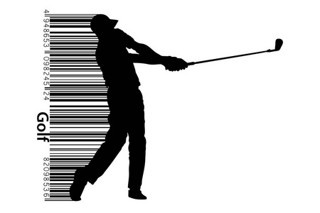 高尔夫球手的轮廓。矢量图