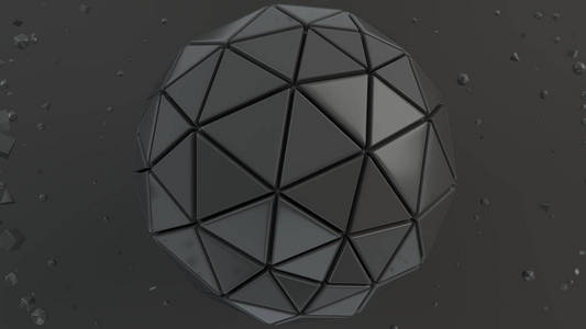 黑色表面黑色球体的抽象背景。3d 渲染插图