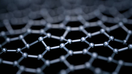 3d 石墨烯分子的图解。晶格网格