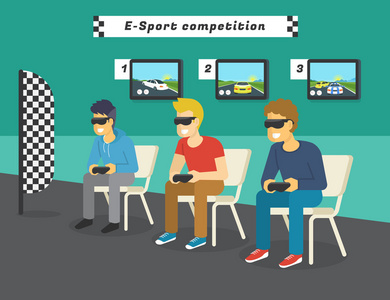 电子竞技竞赛与虚拟现实眼镜图片