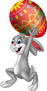 卡通兔子携带复活节彩蛋