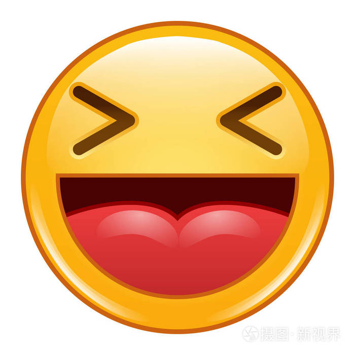 emoji 表情图释图标矢量.面带笑容,笑的图释