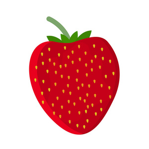 美味的红色成熟草莓图标在白色背景下分离。矢量插图