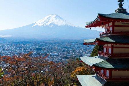 富士山和 chureito 宝塔