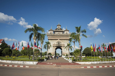 在万象市 patuxai 拱