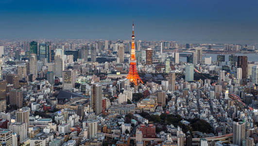 日本东京城市天际线景观