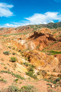 在峡谷的童话故事，吉尔吉斯斯坦山风景