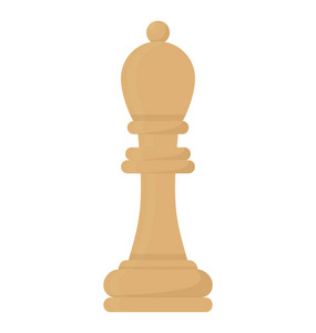 长的棋片断与主教帽子象圆顶在边缘表示棋主教图标