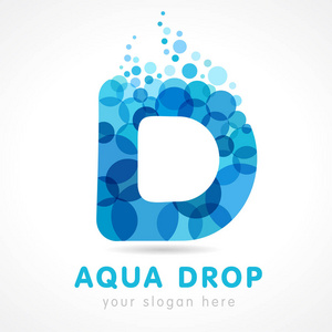 Aqua 下降 D 字母标志