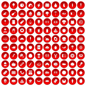 100喜爱的食物图标设置红色