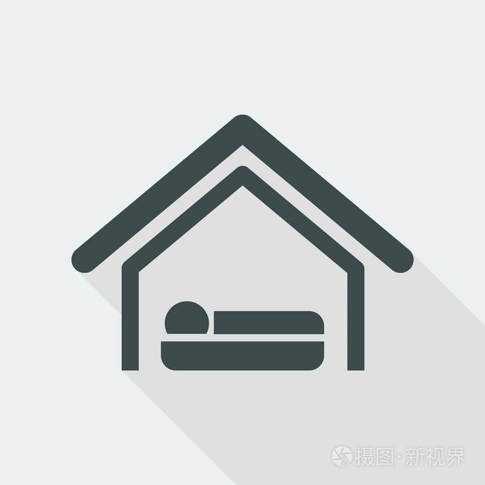 单个孤立的酒店图标