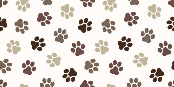 狗爪无缝模式向量猫爪脚打印隔离壁纸背景背景棕色