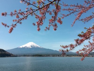 河口湖湖山梨日本富士山