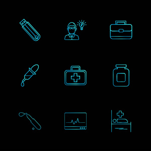 医学创意平面设计图标的矢量采集