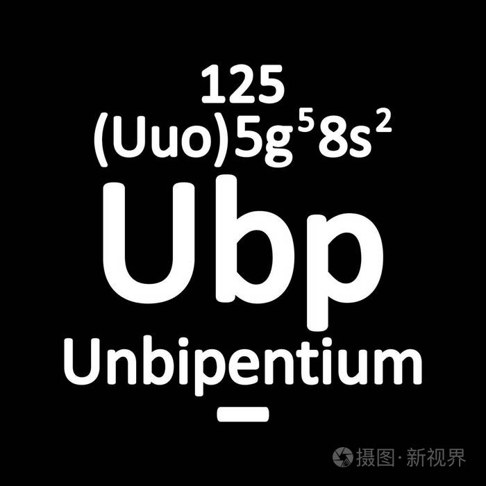 周期性表元素 unbipentium 图标。矢量插图