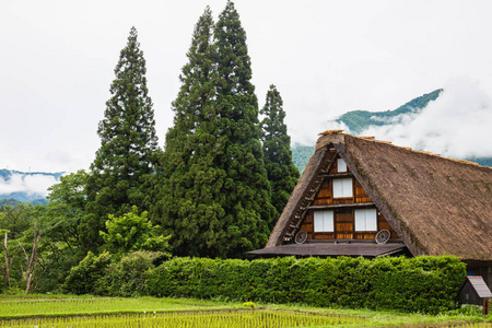 日本白川乡的传统和历史的日本村落, 白川乡因其传统的合掌zukuri 房屋而被列入联合国教科文组织世界遗产名录。