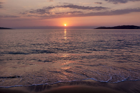 加利西亚西班牙海岸的日落