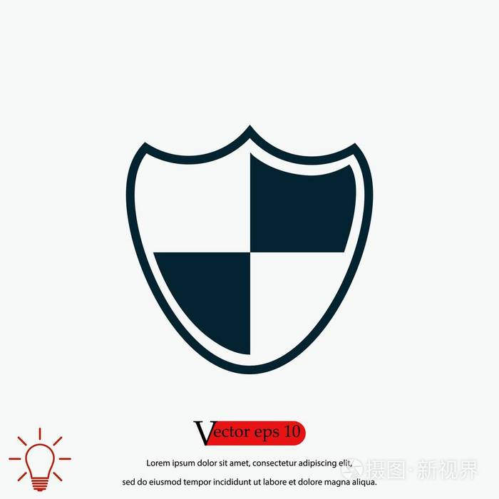盾牌标志图标,平面设计最佳矢量图标