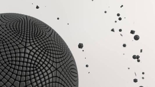 在白色表面有黑色球体的抽象背景。3d 渲染插图