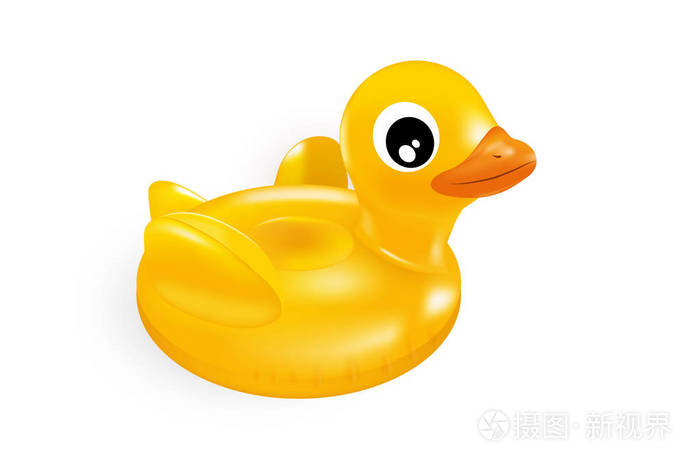 黄色橡胶鸭子游泳圈