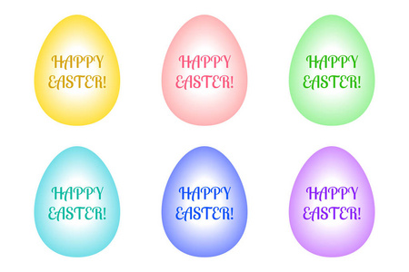 组的不同颜色的复活节彩蛋