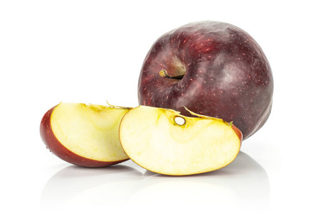 红美味一苹果和两片分离的白色背景