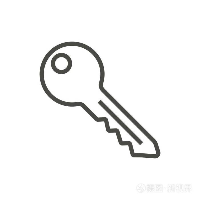 键图标向量线屋钥匙符号