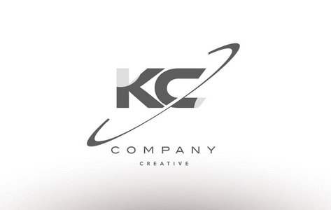 kc k c 耐克灰色字母字母徽标