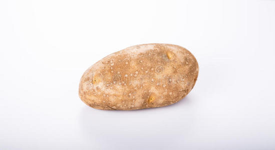 白色柜台上的单个土豆