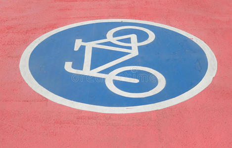 自行车道上的自行车标志